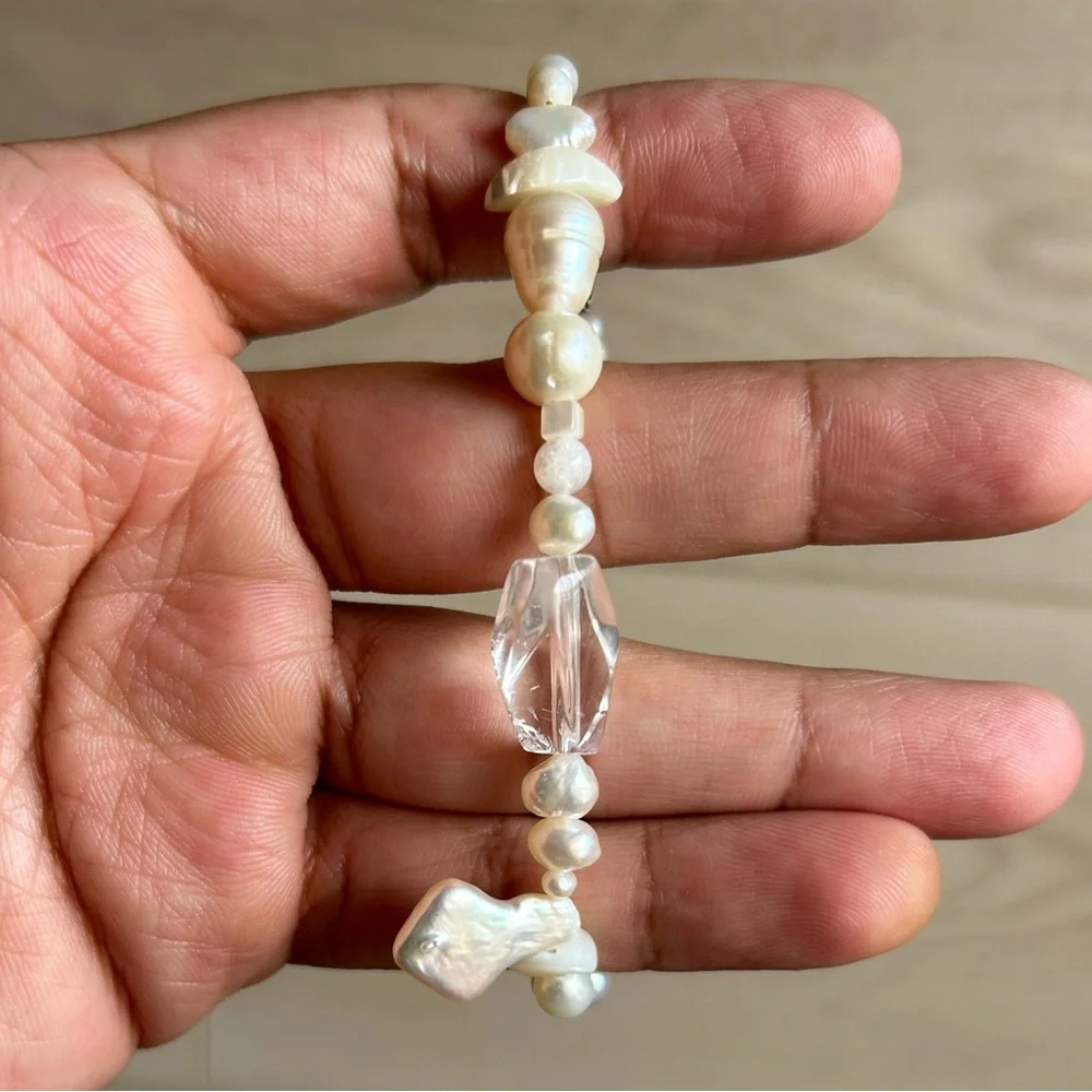 Clear Quartz and Pearl, and another of Pearl Bracelet - Picture 2 of 8